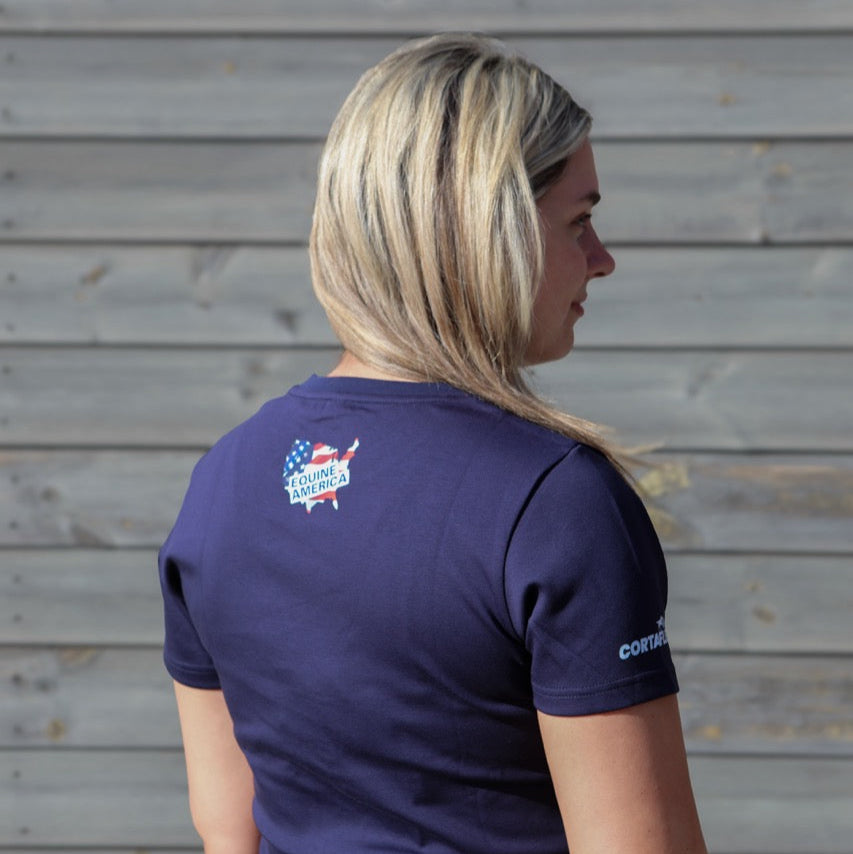 Back Navy T-shirt Womens Equine America 